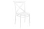 Anwendungsbeispiel: 4 Sessel Crossback weiß mit Tisch Industrial 80 weiß
