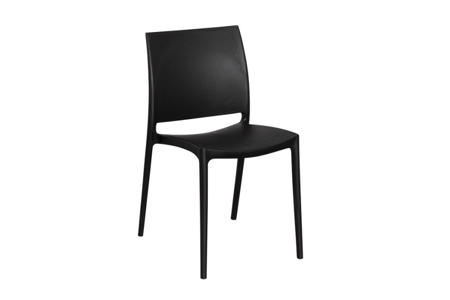 Anwendungsbeispiel: 4 Sessel Industiral Schwarz mit Tisch Industrial 80 holz