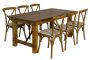 Anwendungsbeispiel: 6 Sessel Crossback holz mit Tisch Kieferholz