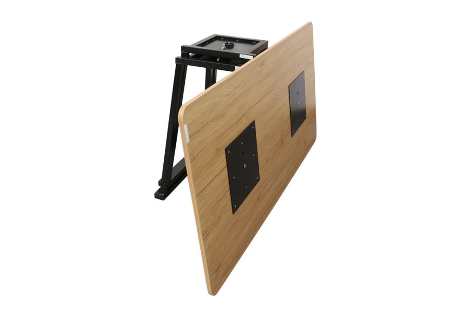 Platzsparender Tisch Industrial 160 holz mit stapelbaren Tischbeinen