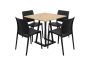 Anwendungsbeispiel: 4 Sessel Industiral Schwarz mit Tisch Industrial 80 holz