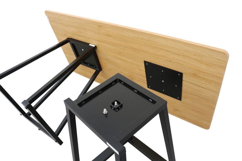 Platzsparender Tisch Industrial 160 holz mit abmontierbarer Tischplatte
