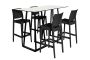 Anwendungsbeispiel: Stehtisch Industrial 160 weiss mit 4 Barhocker Industiral Schwarz