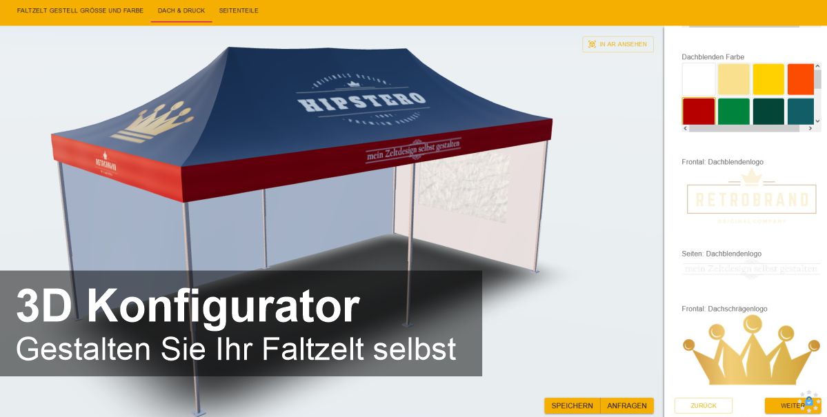 Faltzeltkonfigurator
