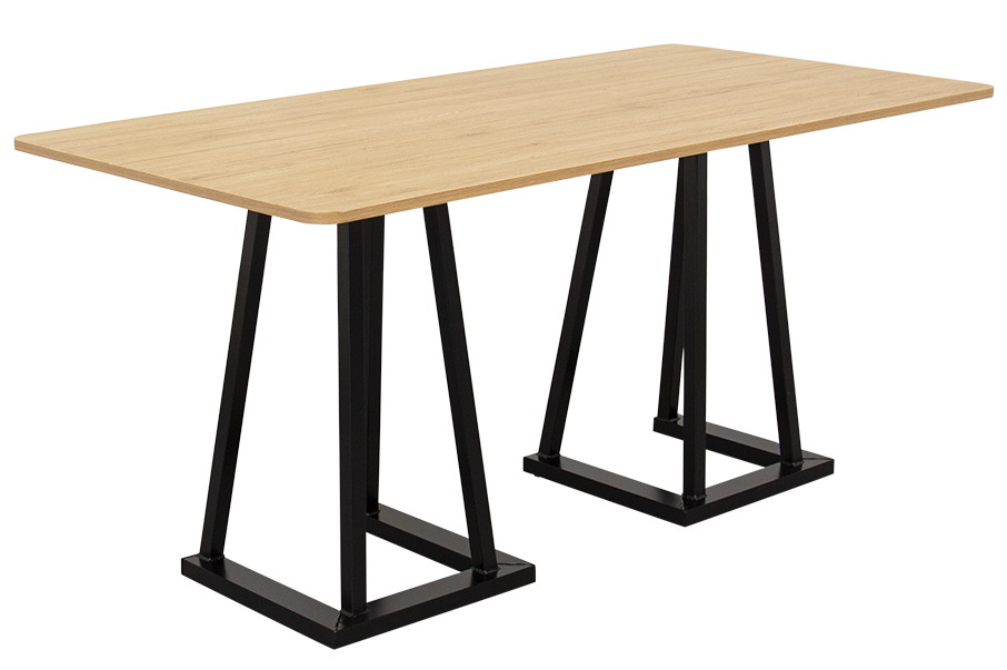 Platzsparender Tisch Industrial 160 holz mit abmontierbarer Tischplatte