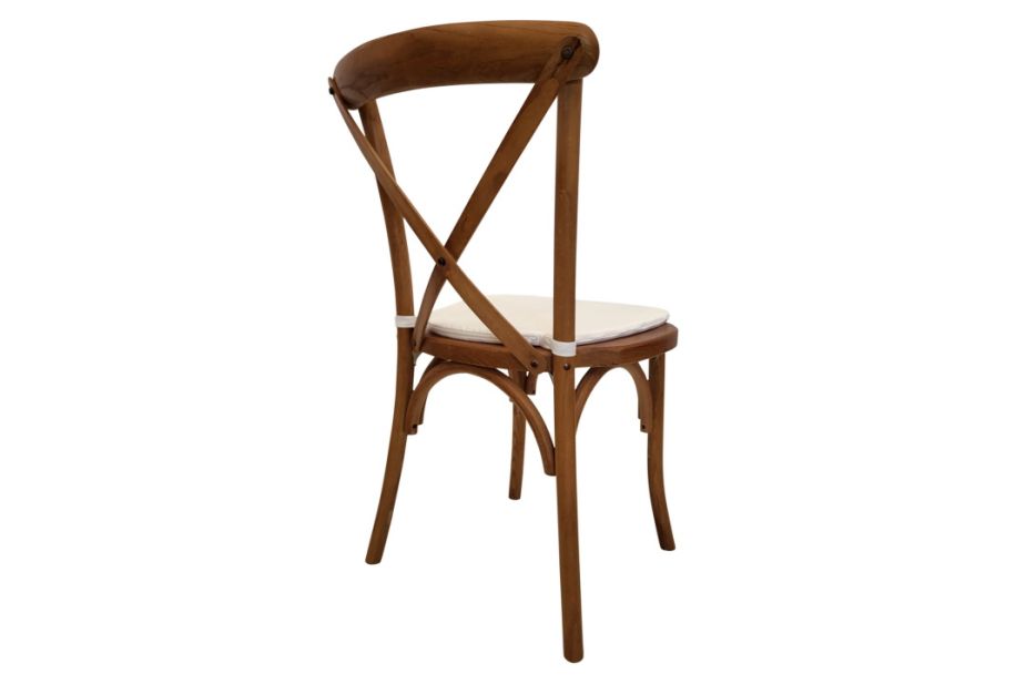 Rückansicht: Sitzpolster weiß am Sessel Crossback Holz