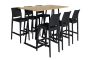 Anwendungsbeispiel: Stehtisch Industrial 160 holzoptik mit 6 Barhocker Industiral Schwarz