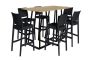 Anwendungsbeispiel: Stehtisch Industrial 160 holzoptik mit 6 Barhocker Industiral Schwarz